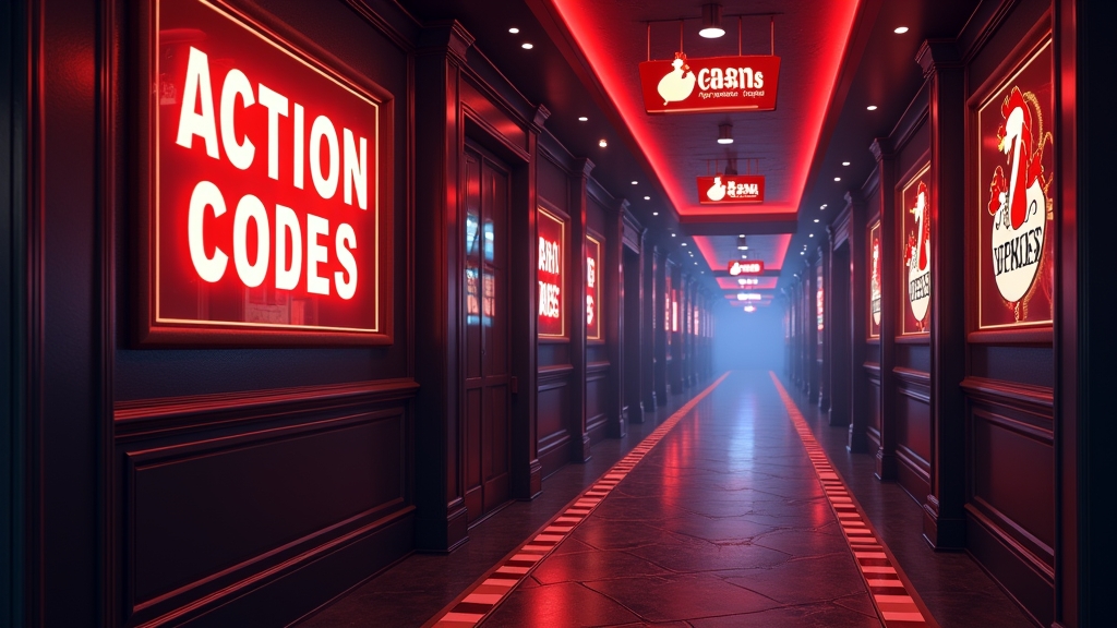 Neonbanner mit Aktionscode in einem dunklen Casino
